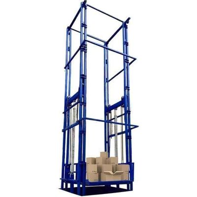 شراء 7m ارتفاع مستودع شحن رف مزدوج السكة الحديدية المصعد المصغر للسلع online manufacture