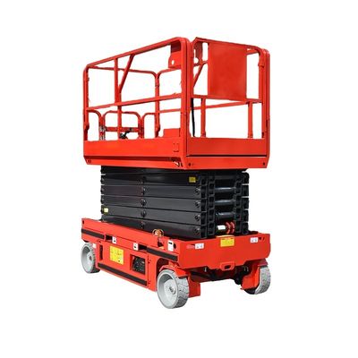 شراء 10m 12m 320kg الكهربائية ذاتية الدفع مقص رفع العمل الجوي المتنقل منصة رفع الرجل online manufacture