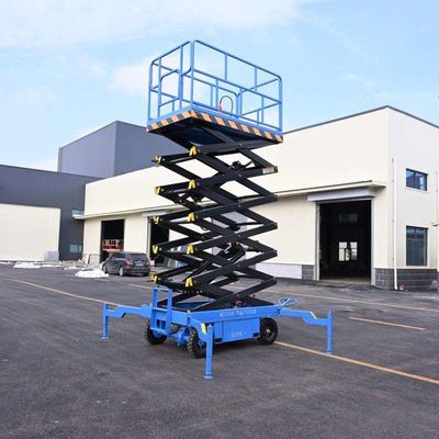 شراء مصعد رفع مقص كهربائي متنقل 0.5t 8m منصة عمل للبناء online manufacture