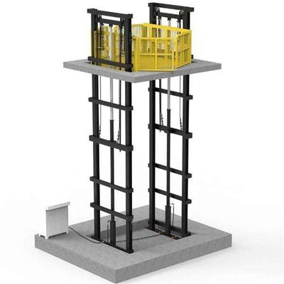 شراء 2 - 5 طن منصة رفع الشحن السكك الحديدية ذات الدليل المزدوج المصعد الصناعي للشحن online manufacture