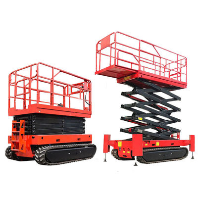 شراء 6 - 10m الهيدروليكية الزحف عجلة مقص رفع 450kg منصة العمل رفع المحمول online manufacture