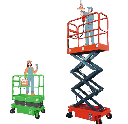 شراء Hydraulic 12m Electric Mobile Scissor Lift Outdoor Aerial Work Platform التصنيع عبر الإنترنت