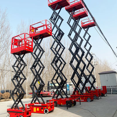 شراء Self-propelled Scissor Lift 8m 10m 12m 14m Hydraulic Scissor Lift Platform تصنيع عبر الإنترنت